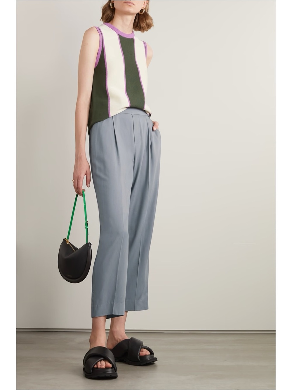 VINCE Cropped pleated twill straight-leg pants NWT, Size XXX